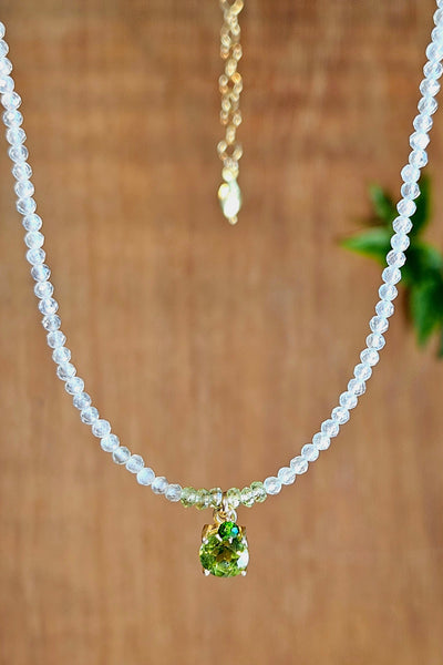 GF) Peridot, Prehnite & Tsavorite Necklace  NGR3526G