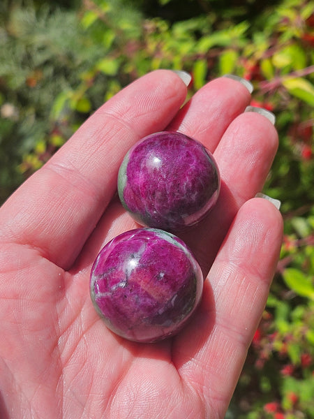 Ruby Zoisite Spheres