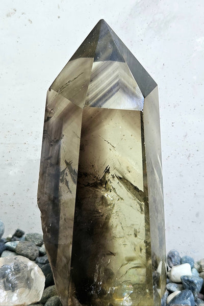 Smoky Citrine Tower with Phantoms & Rainbows