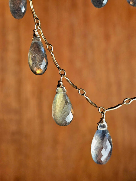 GF) One of a Kind Labradorite Necklace & Earring Set