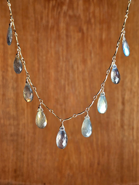 GF) One of a Kind Labradorite Necklace & Earring Set
