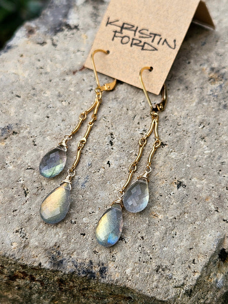 GF) One of a Kind Labradorite Necklace & Earring Set