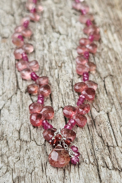 Strawberry Quartz Ruby & Garnet Necklace  NRD4826