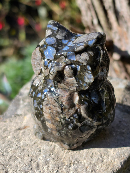 Gemstone Owls — Garnet, Sodalite, Black Obsidian & Que Sera
