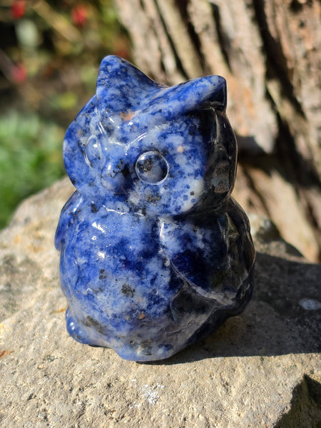 Gemstone Owls — Garnet, Sodalite, Black Obsidian & Que Sera
