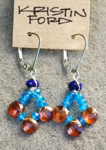 Lapis Lazuli & Garnet Earrings EBL5823