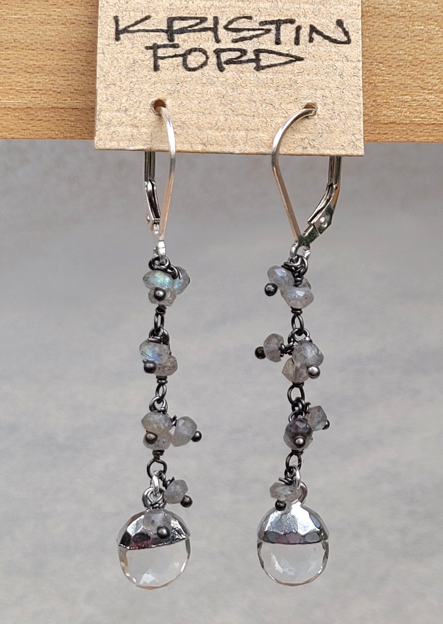 Labradorite & Quartz Crystal Earrings EWH2523