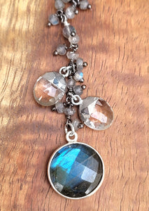 Labradorite & Quartz Crystal Necklace NWH2523