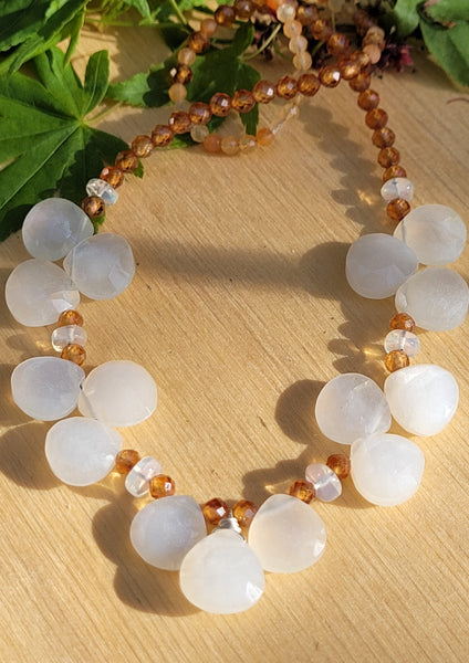 Moonstone & Hessonite Earrings EWH4123