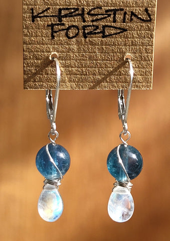 Rainbow Moonstone & Fluorite Earrings EWH3123