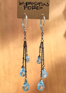 Blue Topaz Earrings  EBL8718OX