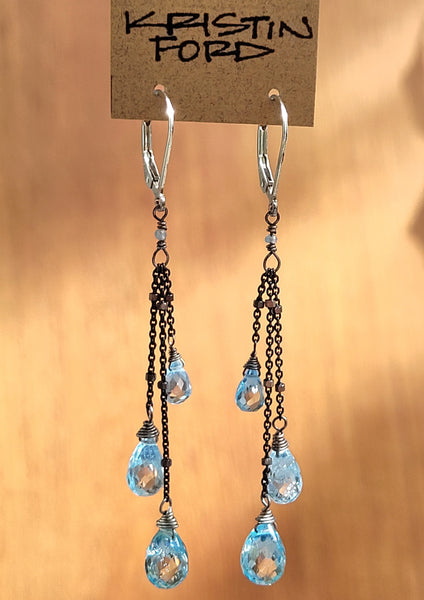 Blue Topaz Earrings  EBL8718OX