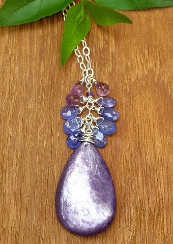 Lepidolite, Tanzanite & Amethyst Necklace NBL4523