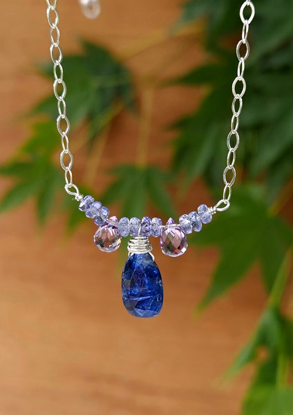 Kyanite, Amethyst & Tanzanite Necklace NBL4623