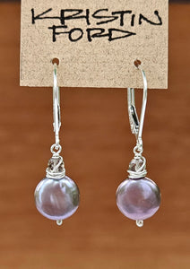 Fresh Water Pearl & Smoky Quartz Stack Earrings EBR3918
