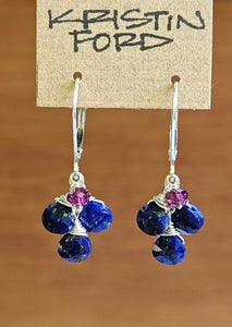 Lapis Lazuli & Garnet Earrings EBL5823