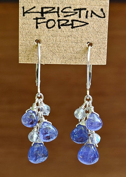 Iolite, Tanzanite & Amethyst Earrings EBL5123