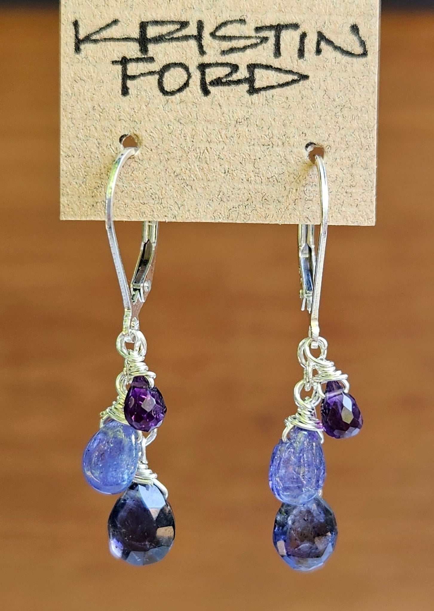 Iolite, Tanzanite & Amethyst Earrings EBL5123