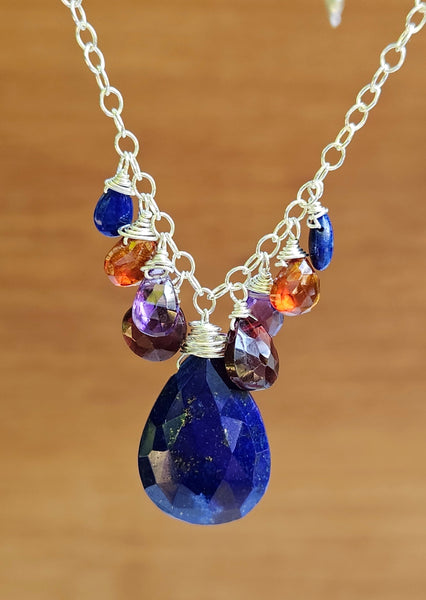Lapis Lazuli & Garnet Earrings EBL5823