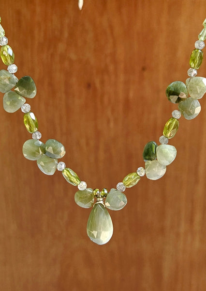 Chrysoberyl, Vessuvianite, Labradorite & Peridot Necklace NGR2923