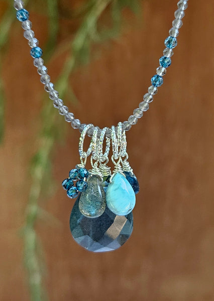 Moss Aquamarine Floater Necklace NBL4723