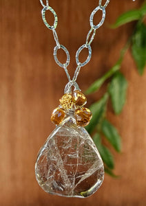 Smoky Quartz & Citrine Necklace NBR2623LE