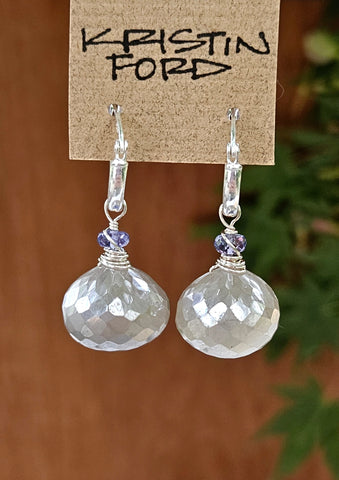 Silver Moonstone & Tanzanite Earrings EBK1623