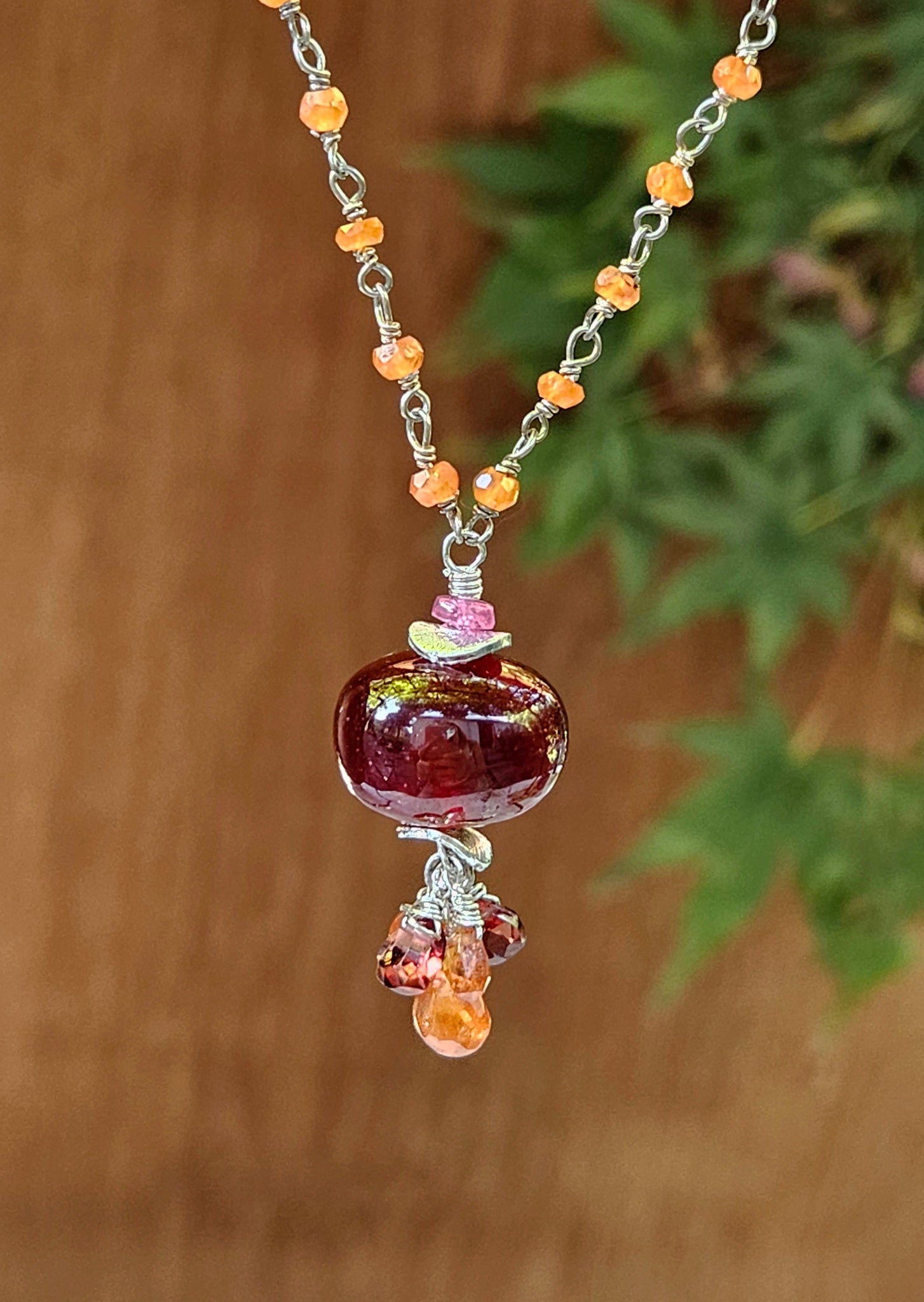 Garnet, Carnelian & Hessonite Necklace NRD5223