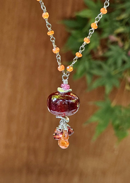 Garnet, Carnelian & Hessonite Necklace NRD5223