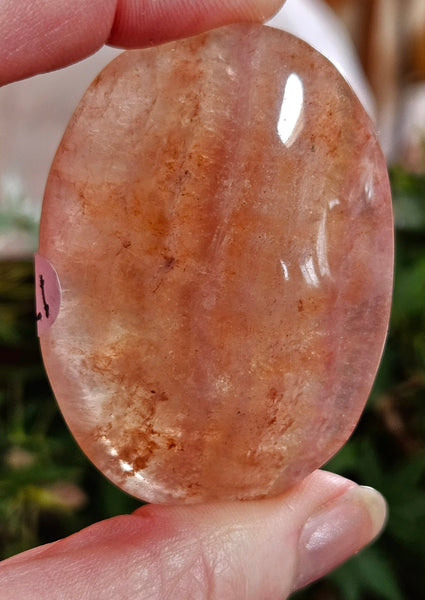 Banded Pink Fluorite Palm Stone