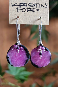 Ruby, Black Spinel & Rhodolite Earrings ERD5523