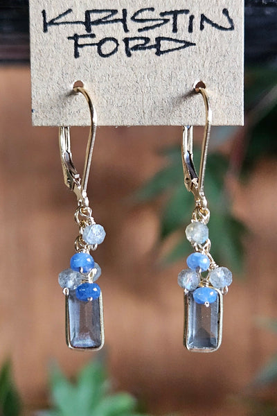 Silver Moonstone, Labradorite & Sapphire Earrings EBK1323G