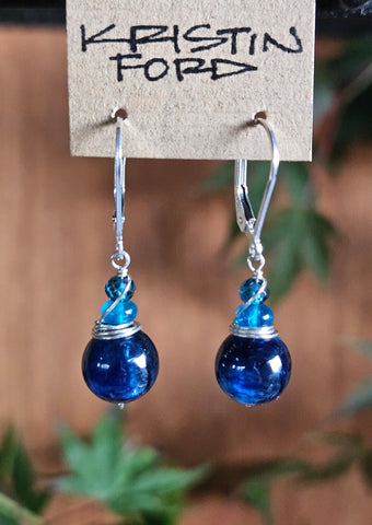 Kyanite, Apatite & London Blue Topaz Earrings EBL3123