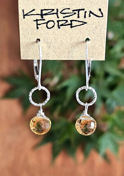 Citrine Ring Drop Earrings EBR3823