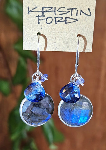 Labradorite, Kyanite & Tanzanite Earrings EBK0524