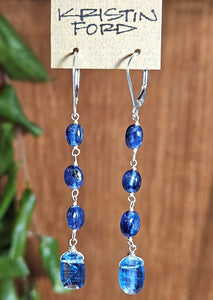 Kyanite & Sapphire Earrings EBL3024