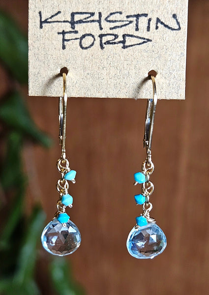 Sleeping Beauty Turquoise & Aquamarine Earrings EBL2824G