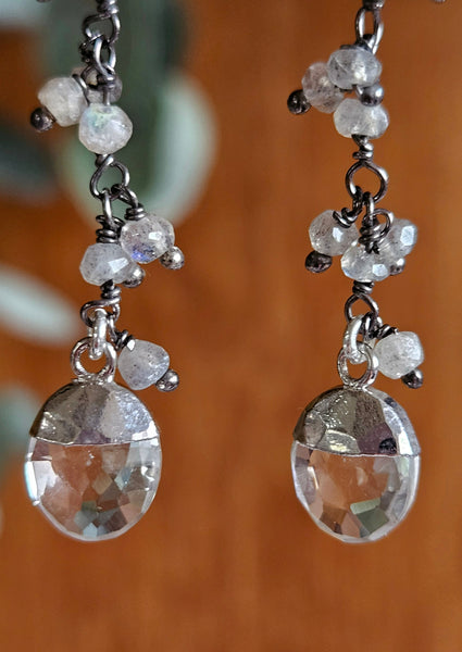 Labradorite & Quartz Crystal Earrings EWH2523