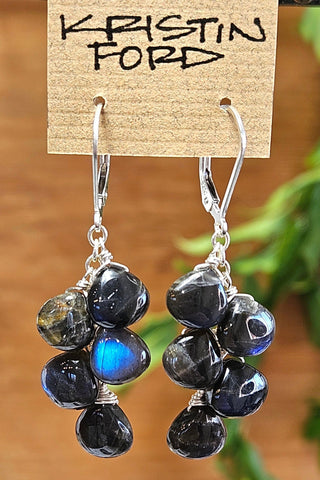 Black Labradorite Earrings EBK0921