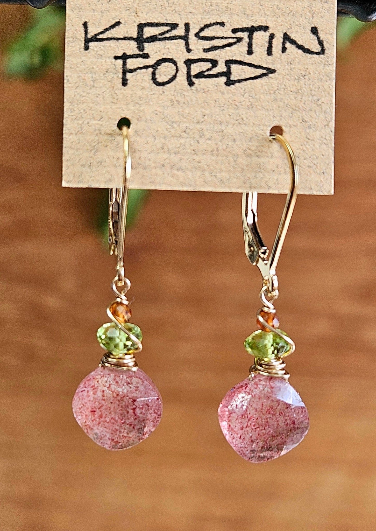 GF) Strawberry Quartz Earrings EWH1524G