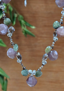 Chocolate Moonstone, Smoky Quartz & Chrysoberyl Necklace  NBR0424