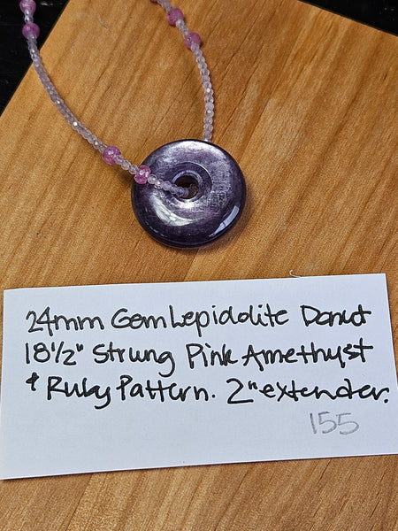 One of a Kind Gem Lepidolite Necklace