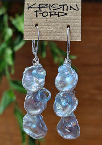 Keishi Pearl & Blue Topaz Earrings EWH1624