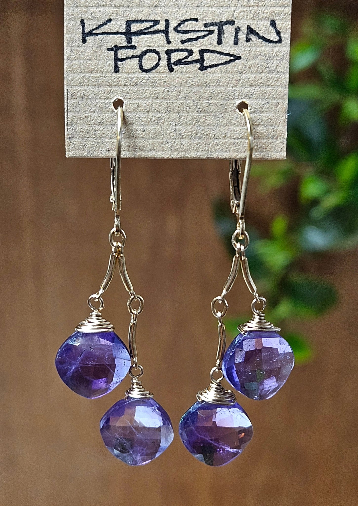 GF) Amethyst Cushion Earrings  EWH3524G