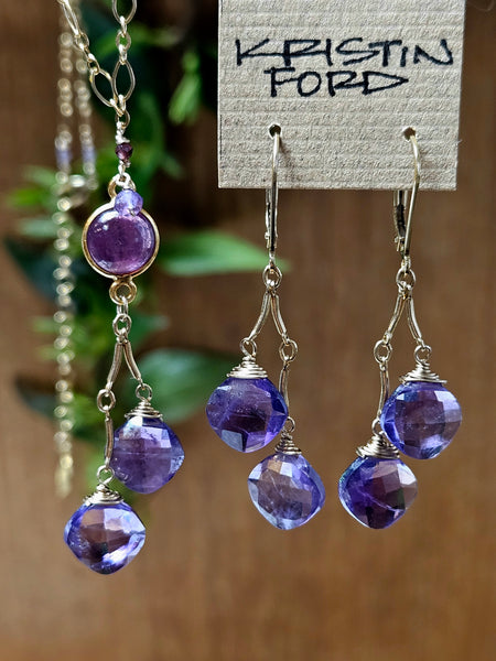 GF) Amethyst Cushion Earrings  EWH3524G