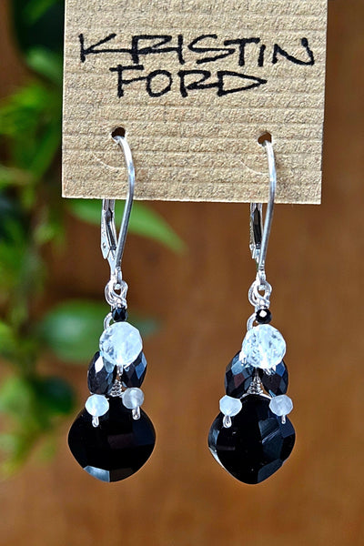 Black Andradite Garnet Earrings  EBK0924