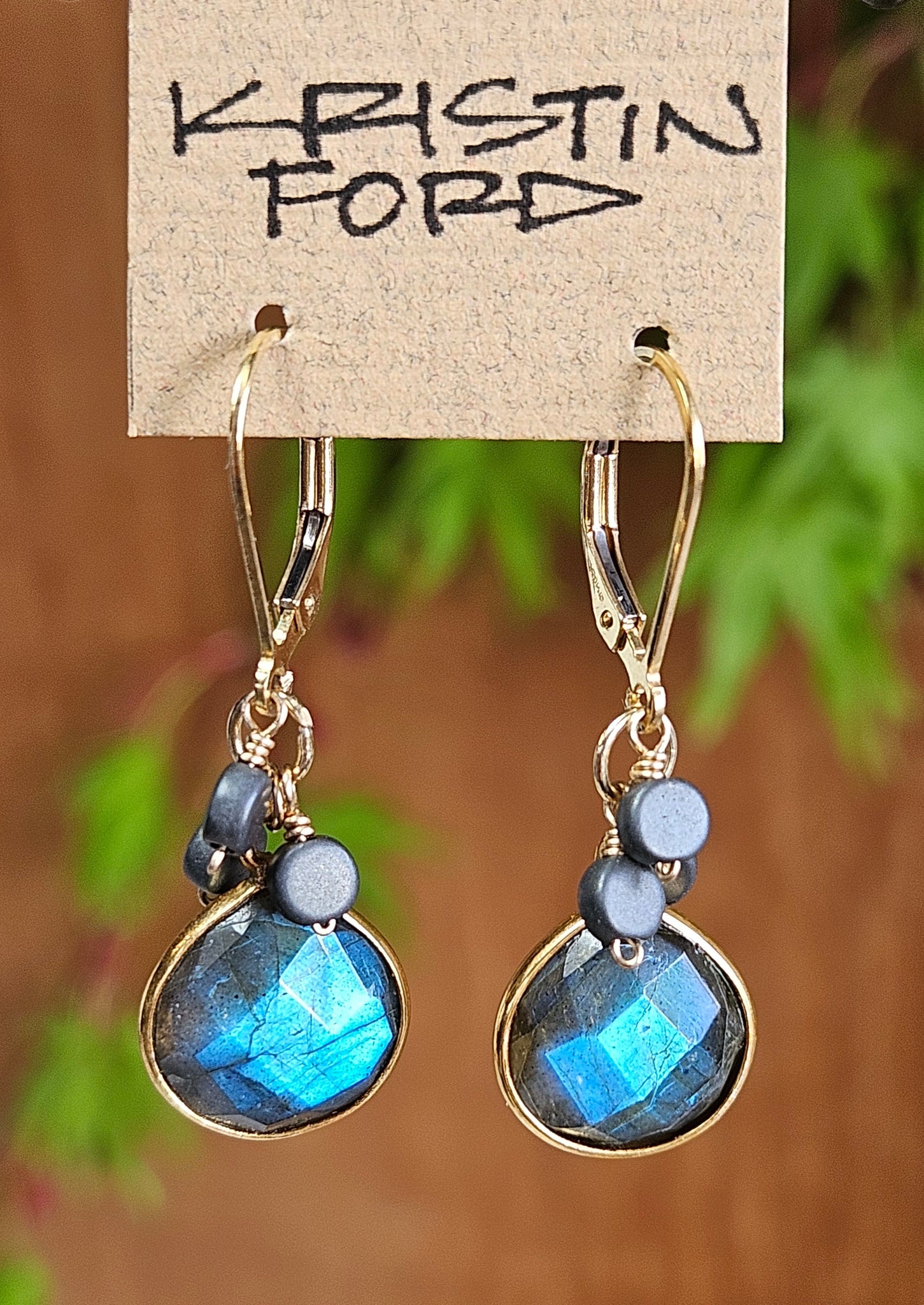 GF) Labradorite & Hematite Earrings  EBK2219G