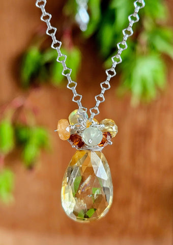 Citrine Cluster Necklace  NBR0224