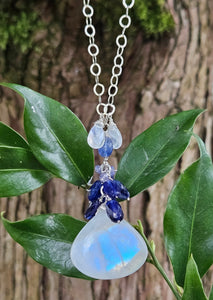 One of a Kind Rainbow Moonstone Necklace