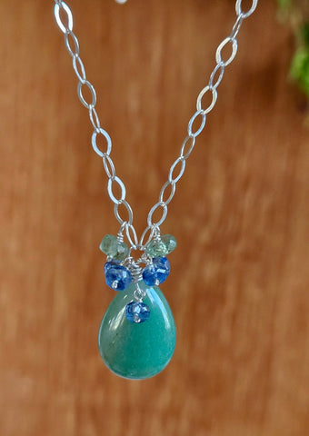 Green Aventurine and Kyanite Necklace  NGR0324